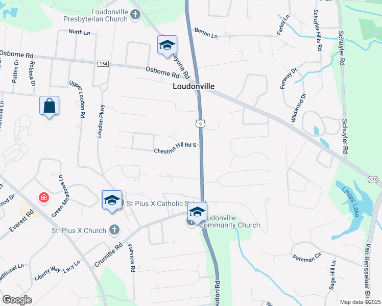 map of restaurants, bars, coffee shops, grocery stores, and more near 402 Loudon Road in Albany