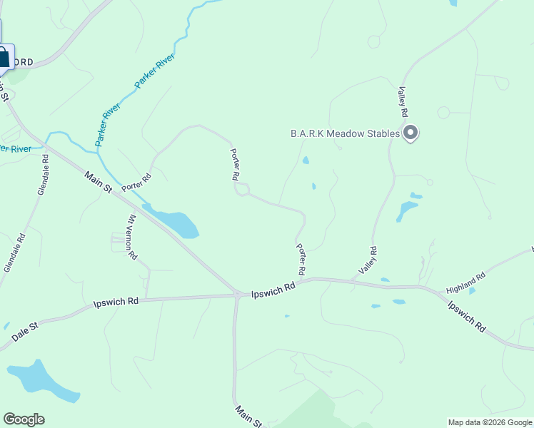 map of restaurants, bars, coffee shops, grocery stores, and more near 71 Porter Road in Boxford
