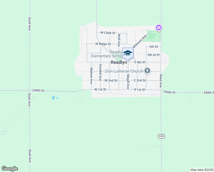 map of restaurants, bars, coffee shops, grocery stores, and more near 211 West 1st Street in Sumner