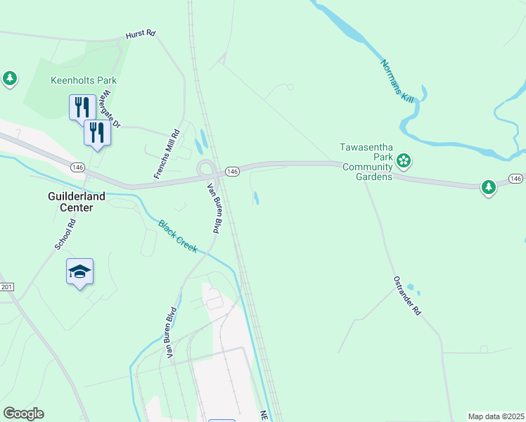 map of restaurants, bars, coffee shops, grocery stores, and more near 108 Wagner Road in Altamont