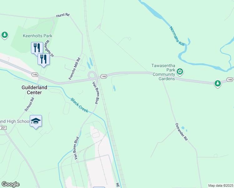 map of restaurants, bars, coffee shops, grocery stores, and more near 108 Wagner Road in Altamont
