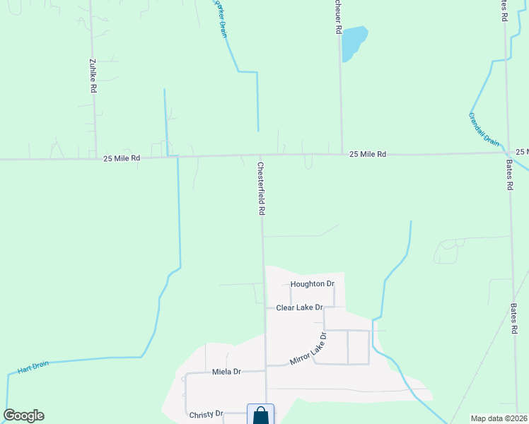 map of restaurants, bars, coffee shops, grocery stores, and more near 54486 Chesterfield Road in New Baltimore