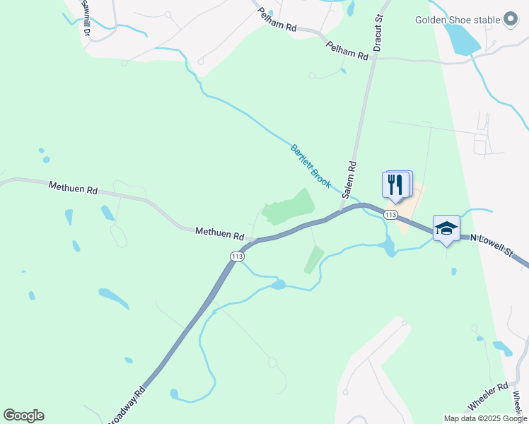 map of restaurants, bars, coffee shops, grocery stores, and more near 1276 Broadway Road in Dracut