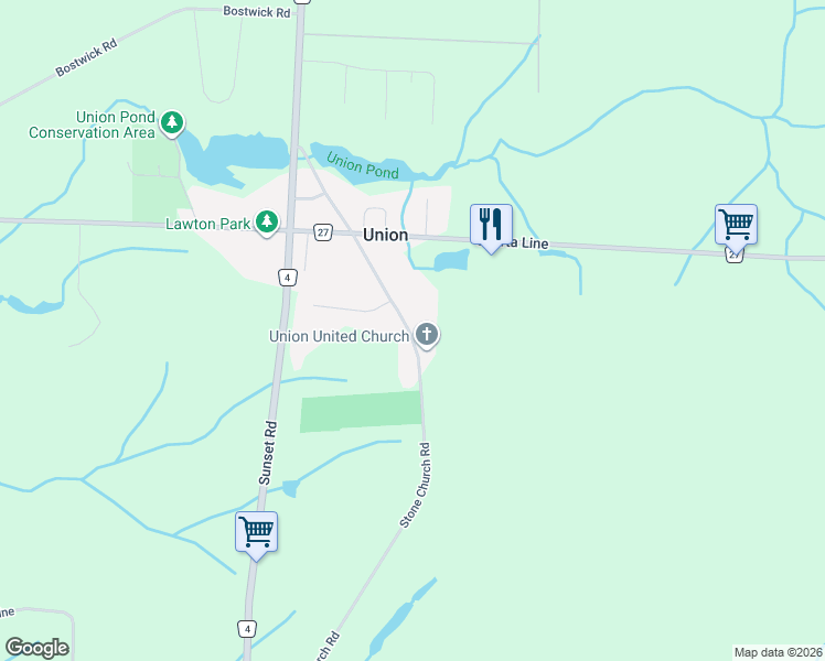 map of restaurants, bars, coffee shops, grocery stores, and more near 6040 Stone Church Road in Union