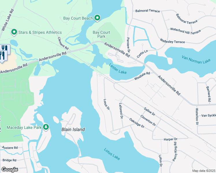 map of restaurants, bars, coffee shops, grocery stores, and more near 4382 Lotus Dr in Waterford Township