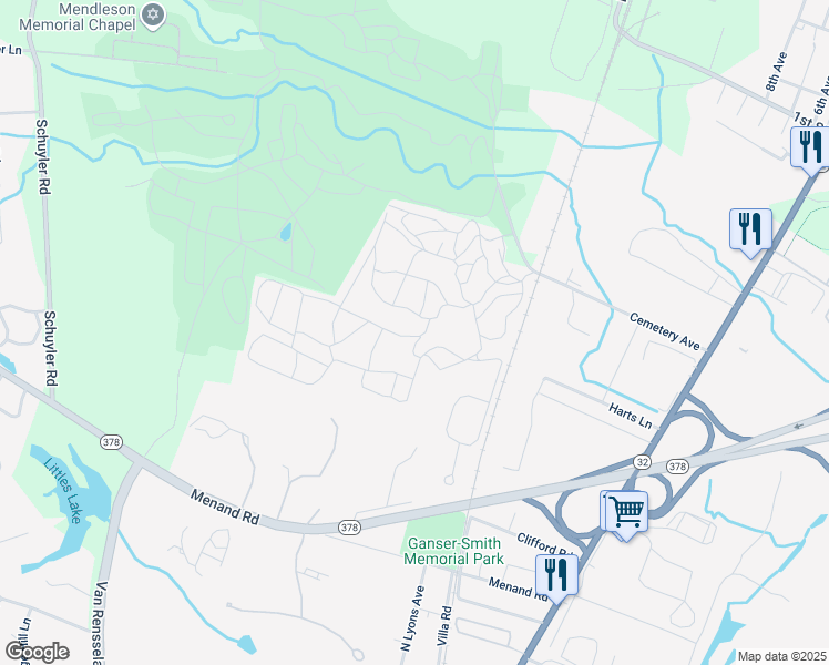 map of restaurants, bars, coffee shops, grocery stores, and more near 48 Cemetery Avenue in Albany