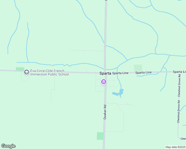 map of restaurants, bars, coffee shops, grocery stores, and more near 46277 Sparta Line in St. Thomas