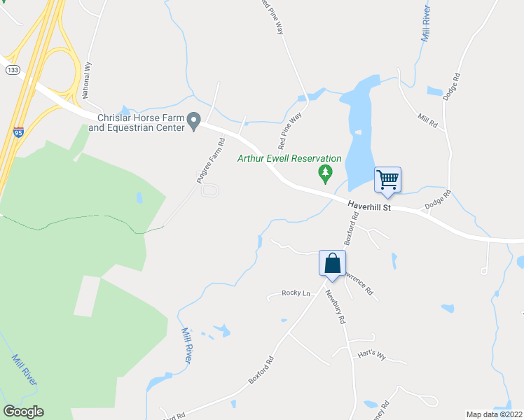 map of restaurants, bars, coffee shops, grocery stores, and more near 892 Haverhill Street in Rowley