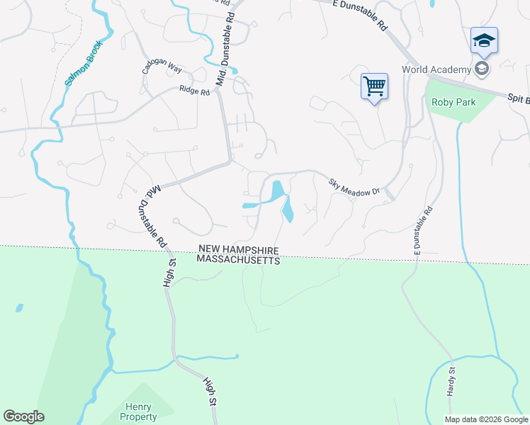 map of restaurants, bars, coffee shops, grocery stores, and more near 40 Cherry Hollow Road in Nashua