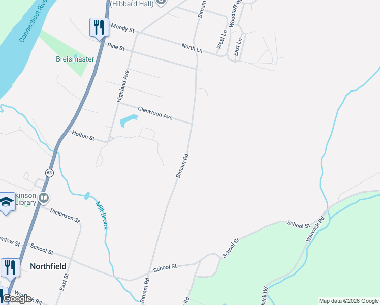 map of restaurants, bars, coffee shops, grocery stores, and more near 177 Birnam Road in Northfield