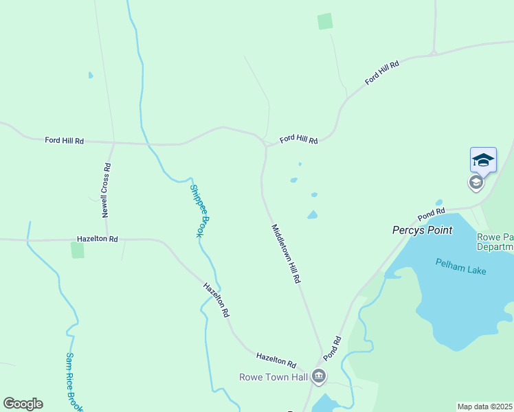 map of restaurants, bars, coffee shops, grocery stores, and more near 42 Middletown Hill Road in Rowe