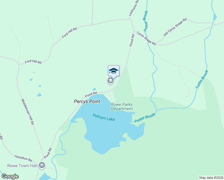 map of restaurants, bars, coffee shops, grocery stores, and more near 86 Pond Road in Rowe