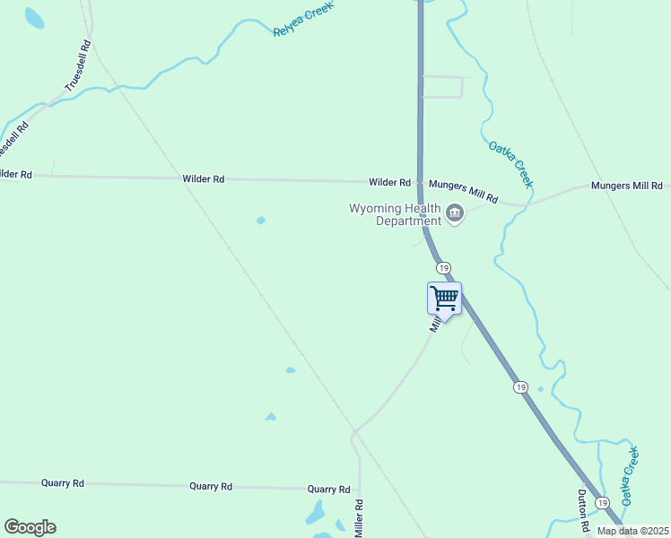 map of restaurants, bars, coffee shops, grocery stores, and more near 3794-37 New York 19 in Warsaw