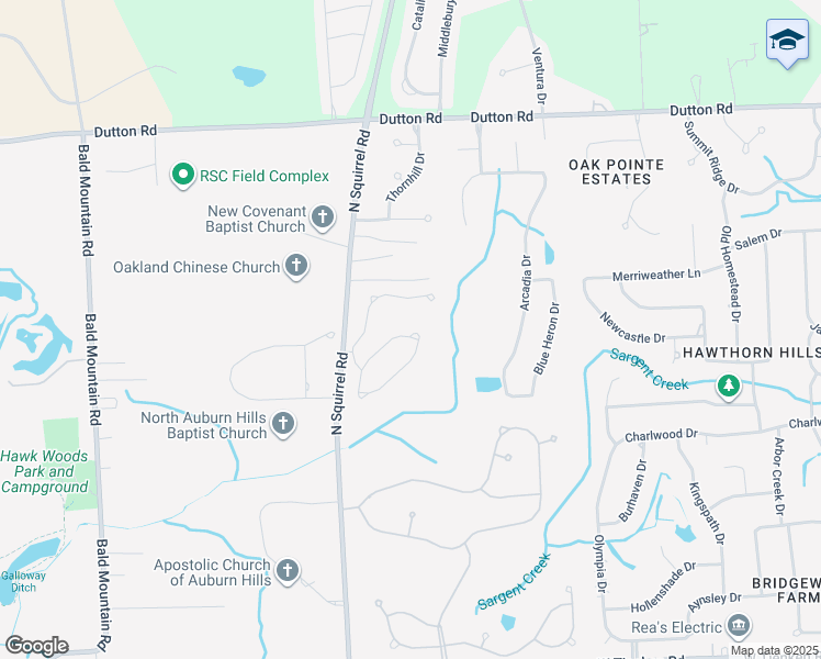 map of restaurants, bars, coffee shops, grocery stores, and more near 3665 Lexington Drive in Auburn Hills