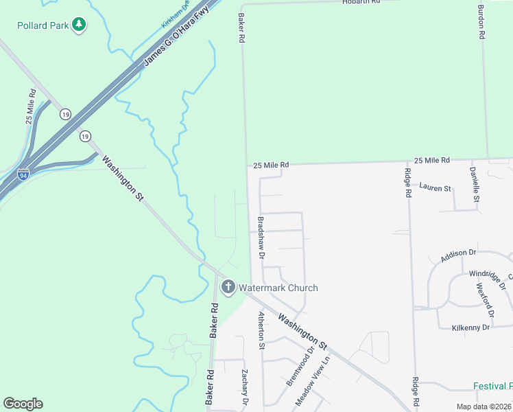 map of restaurants, bars, coffee shops, grocery stores, and more near 54751 Bradshaw Drive in New Baltimore