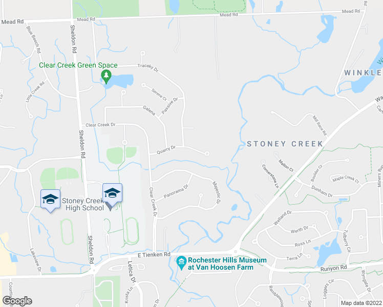 map of restaurants, bars, coffee shops, grocery stores, and more near 841 Quarry Drive in Rochester Hills