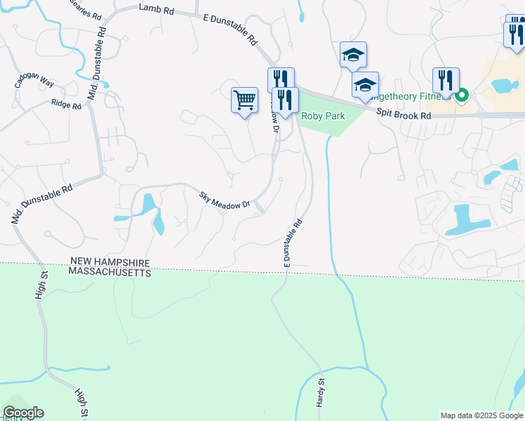 map of restaurants, bars, coffee shops, grocery stores, and more near 4 Appletree Green in Nashua