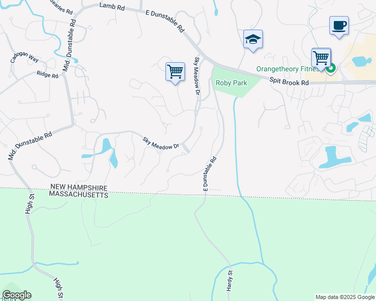 map of restaurants, bars, coffee shops, grocery stores, and more near 4 Appletree Green in Nashua