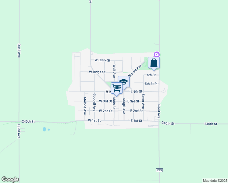 map of restaurants, bars, coffee shops, grocery stores, and more near in Readlyn