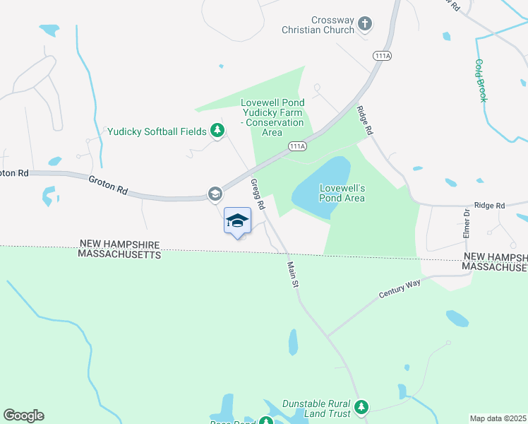 map of restaurants, bars, coffee shops, grocery stores, and more near Gregg Road in Nashua