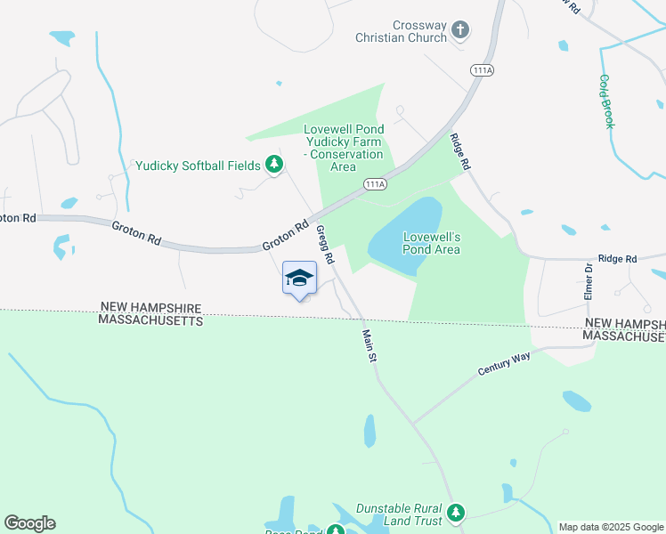 map of restaurants, bars, coffee shops, grocery stores, and more near Gregg Road in Nashua