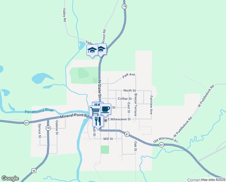 map of restaurants, bars, coffee shops, grocery stores, and more near 200 North Street in Argyle