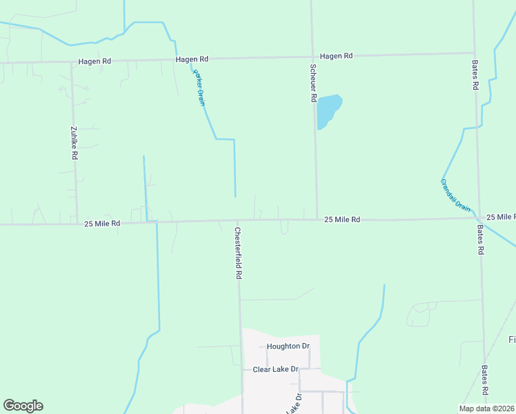 map of restaurants, bars, coffee shops, grocery stores, and more near 27175 25 Mile Road in New Baltimore