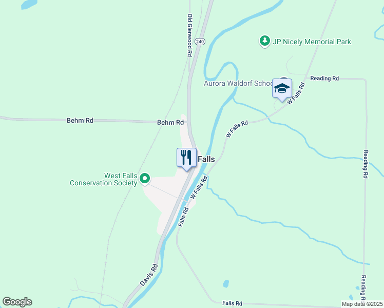 map of restaurants, bars, coffee shops, grocery stores, and more near 1875 Davis Road in West Falls