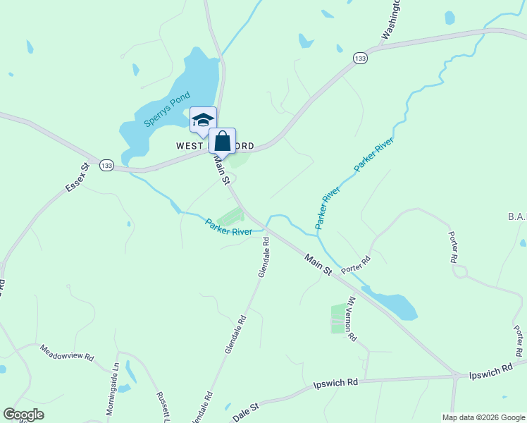 map of restaurants, bars, coffee shops, grocery stores, and more near 537 Main Street in Boxford