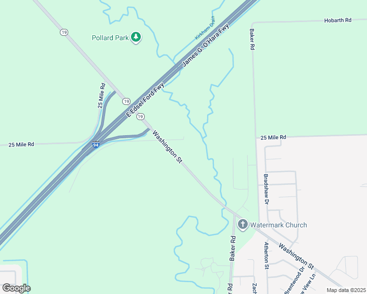 map of restaurants, bars, coffee shops, grocery stores, and more near 33726-33998 25 Mile Road in New Baltimore
