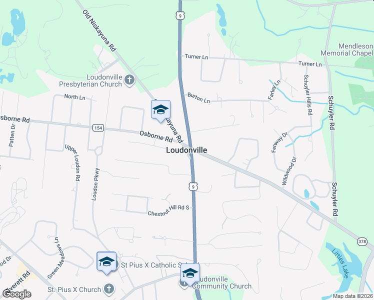 map of restaurants, bars, coffee shops, grocery stores, and more near in Loudonville