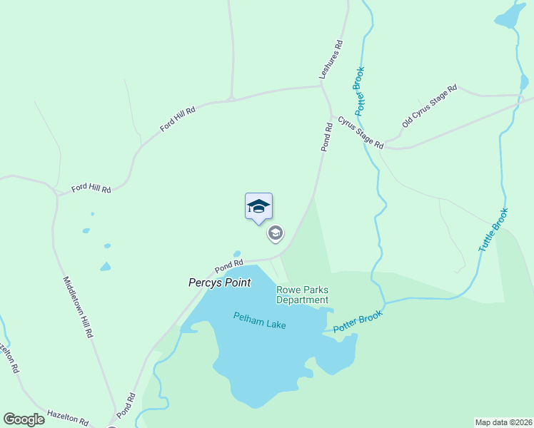 map of restaurants, bars, coffee shops, grocery stores, and more near 86 Pond Road in Rowe