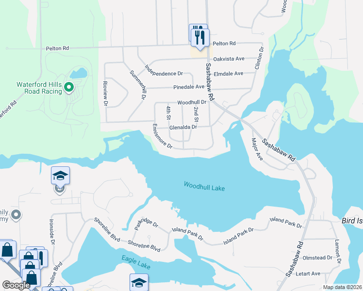 map of restaurants, bars, coffee shops, grocery stores, and more near 4530 Jerome Road in Clarkston