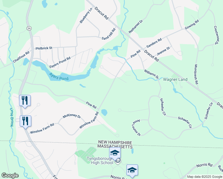 map of restaurants, bars, coffee shops, grocery stores, and more near 26 Pine Road in Hudson