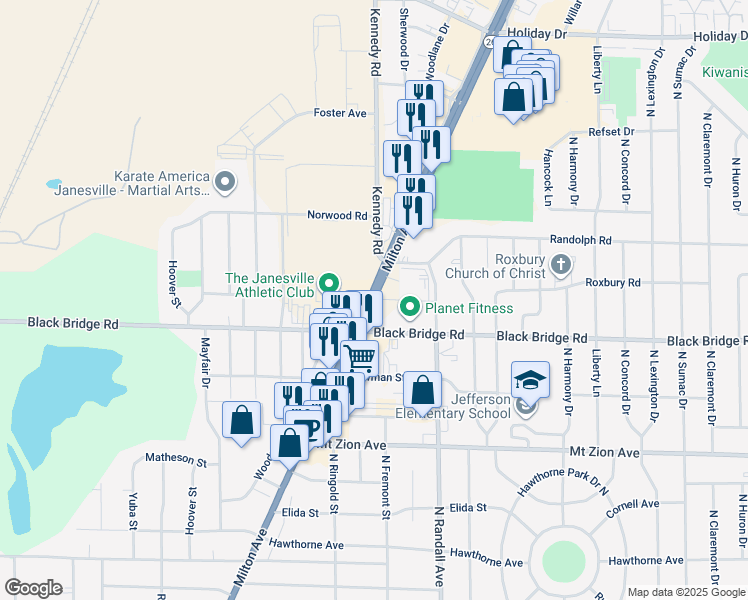 map of restaurants, bars, coffee shops, grocery stores, and more near in Hanover