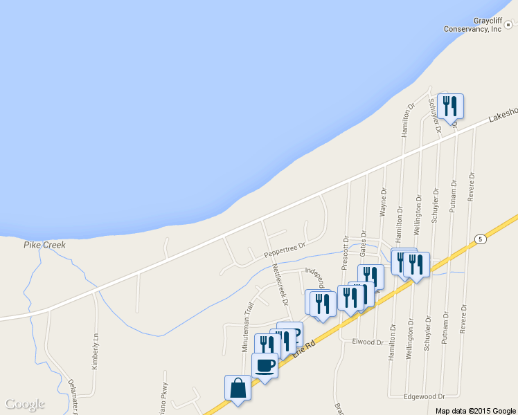 map of restaurants, bars, coffee shops, grocery stores, and more near 6706 Lakeshore Road in Derby