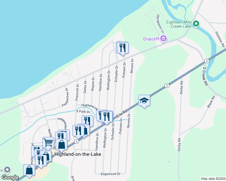 map of restaurants, bars, coffee shops, grocery stores, and more near 6697 Wellington Drive in Derby