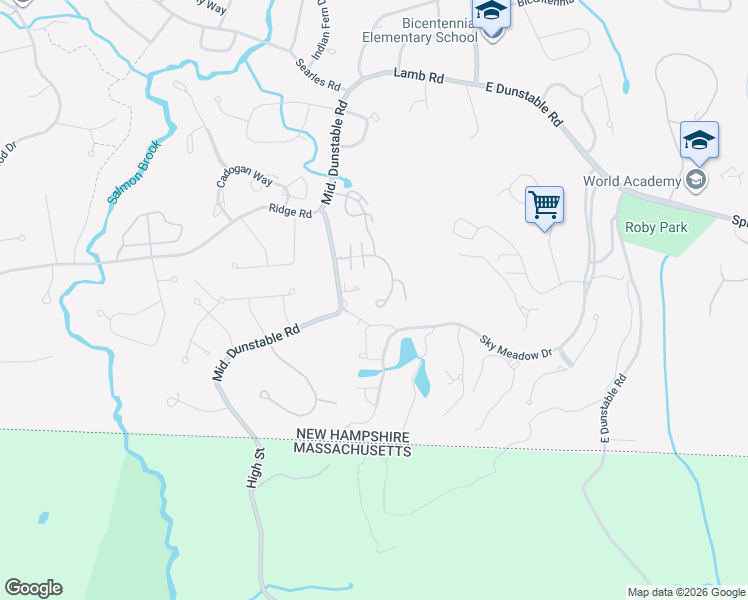 map of restaurants, bars, coffee shops, grocery stores, and more near 51 Georgetown Drive in Nashua