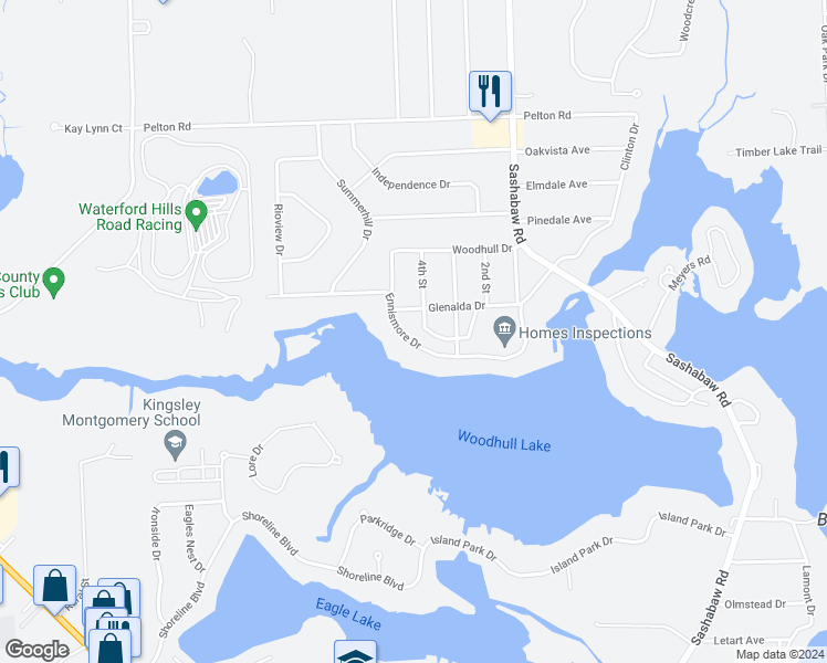 map of restaurants, bars, coffee shops, grocery stores, and more near 4742 Ennismore Drive in Clarkston