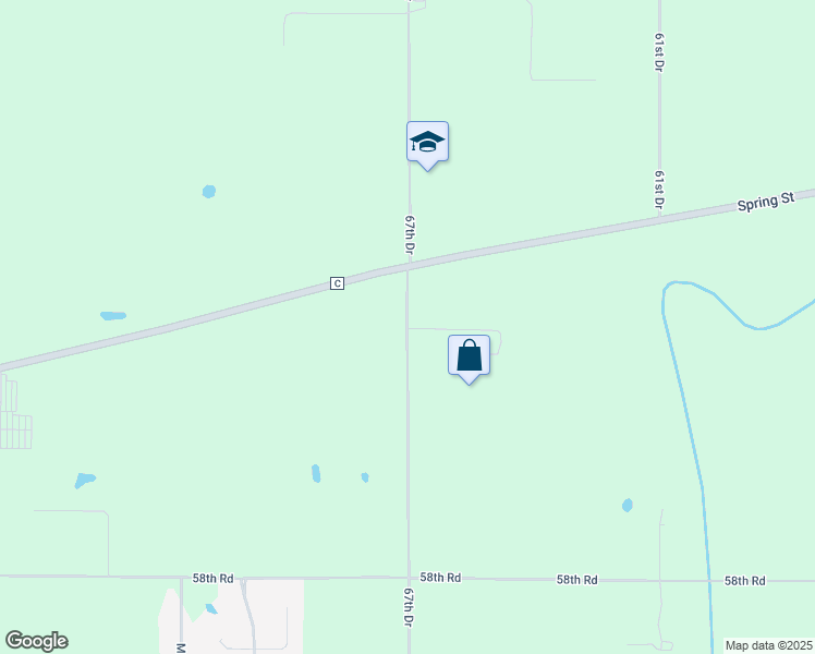map of restaurants, bars, coffee shops, grocery stores, and more near 67th Drive in Union Grove