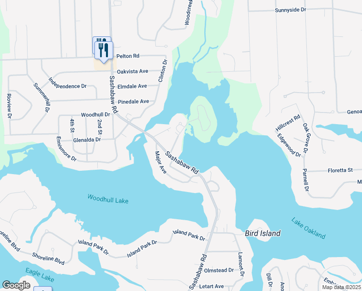 map of restaurants, bars, coffee shops, grocery stores, and more near 4256 Meyers Road in Waterford Township