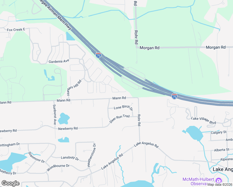 map of restaurants, bars, coffee shops, grocery stores, and more near Hunters Creek Blvd in Independence Township