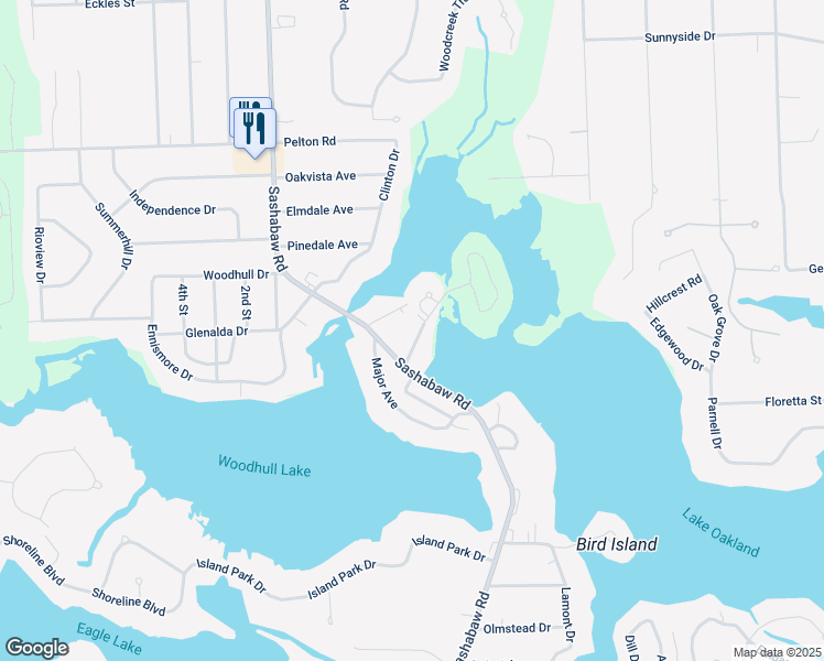 map of restaurants, bars, coffee shops, grocery stores, and more near 4256 Meyers Road in Oakland County