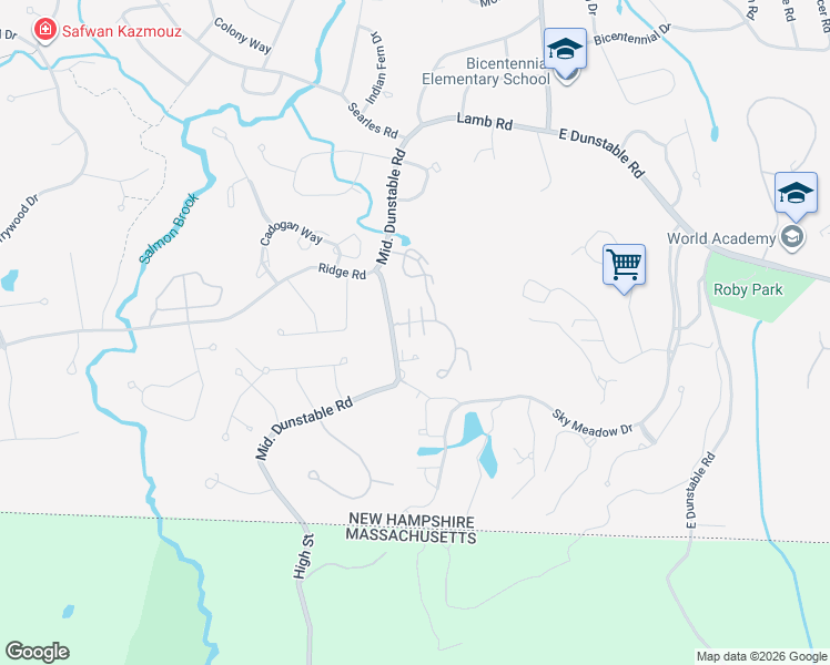 map of restaurants, bars, coffee shops, grocery stores, and more near 7 Georgetown Drive in Nashua