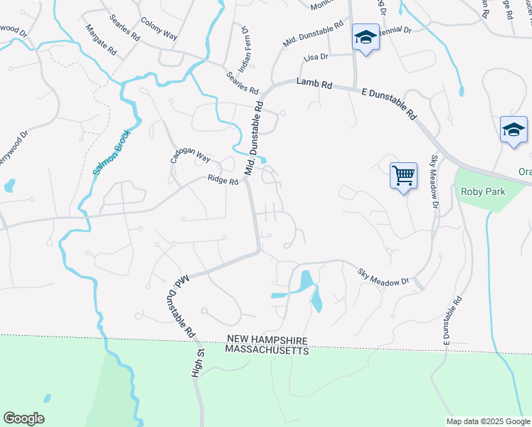 map of restaurants, bars, coffee shops, grocery stores, and more near 1 Georgetown Drive in Nashua