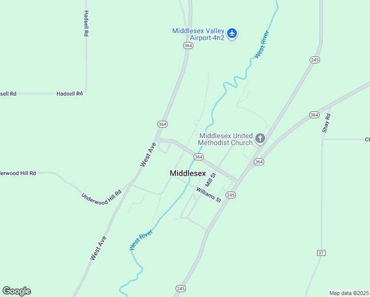 map of restaurants, bars, coffee shops, grocery stores, and more near Water St & Lincoln Ave in Middlesex