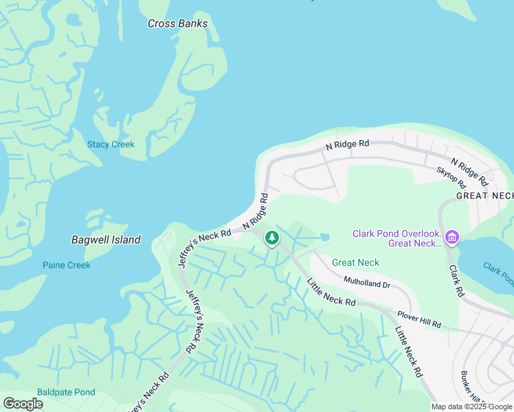 map of restaurants, bars, coffee shops, grocery stores, and more near 3 North Ridge Road in Ipswich
