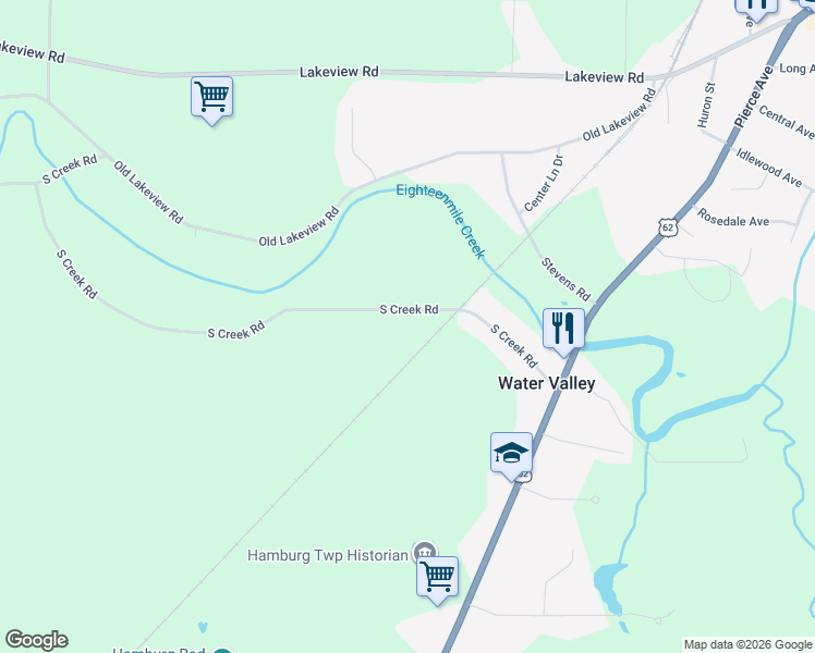 map of restaurants, bars, coffee shops, grocery stores, and more near 3551 South Creek Road in Hamburg