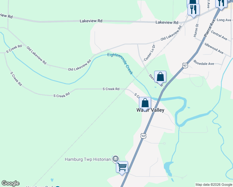map of restaurants, bars, coffee shops, grocery stores, and more near 3551 South Creek Road in Hamburg