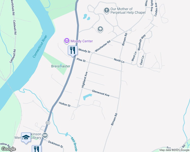 map of restaurants, bars, coffee shops, grocery stores, and more near 15 Howard Street in Northfield